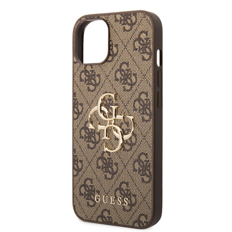 Guess Guess iPhone 14 & 13 Hardcase Backcover - 4G - Big Metal Logo - Bruin Guess Guess iPhone 14 & 13 Hardcase Backcover - 4G - Big Metal Logo - Bruin