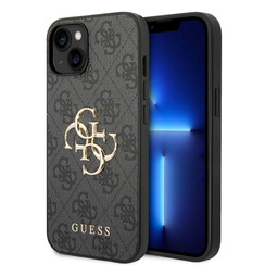 Guess iPhone 14 & 13 Hardcase Backcover - 4G - Big Metal Logo - Grey