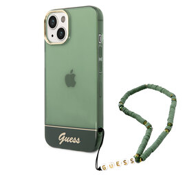 Guess Guess coque arriere rigide pour iPhone 14 & 13 - Translucide - avec sangle - Vert Guess Guess coque arriere rigide pour iPhone 14 & 13 - Translucide - avec sangle - Vert