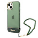Guess Guess coque arriere rigide pour iPhone 14 & 13 - Translucide - avec sangle - Vert