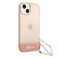 Guess Guess iPhone 14 & 13 Hardcase Backcover - Translucent - with strap - Pink