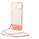 Guess Guess iPhone 14 & 13 Hardcase Hulle - Durchscheinend - mit Riemen - Rosa Guess Guess iPhone 14 & 13 Hardcase Hulle - Durchscheinend - mit Riemen - Rosa