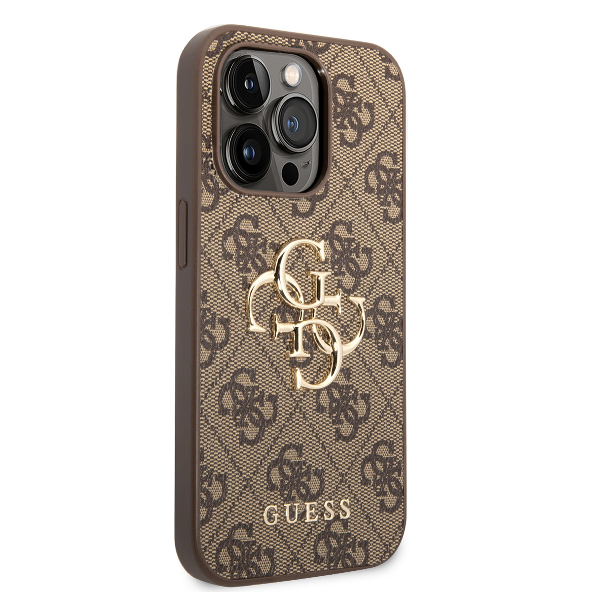 Guess Guess iPhone 14 Pro Max Hardcase Backcover - 4G - Big Metal Logo - Bruin, foto 4 van 6