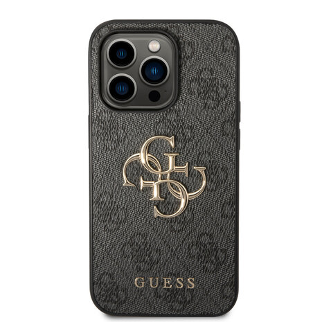 Guess Guess iPhone 14 Pro Max Hardcase Backcover - 4G - Big Metal Logo - Grijs Guess Guess iPhone 14 Pro Max Hardcase Backcover - 4G - Big Metal Logo - Grijs