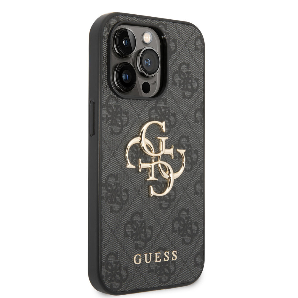 Guess Guess iPhone 14 Pro Max Hardcase Backcover - 4G - Big Metal Logo - Grijs Guess Guess iPhone 14 Pro Max Hardcase Backcover - 4G - Big Metal Logo - Grijs