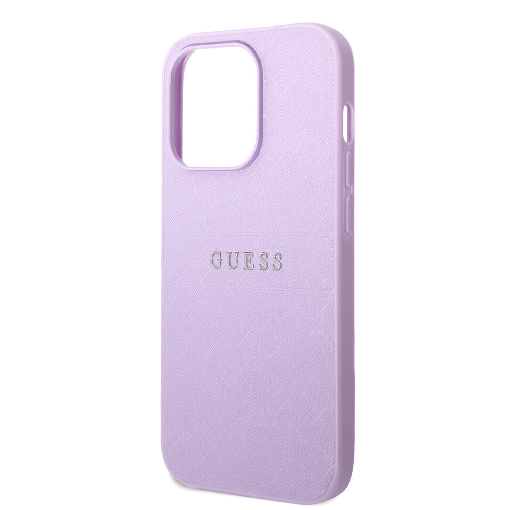 Guess Guess iPhone 14 Pro Max Hardcase Backcover - Saffiano - Paars Guess Guess iPhone 14 Pro Max Hardcase Backcover - Saffiano - Paars