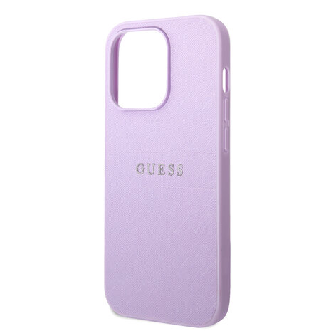 Guess Guess coque arrière rigide pour iPhone 14 Pro Max - Saffiano - Violet Guess Guess coque arrière rigide pour iPhone 14 Pro Max - Saffiano - Violet