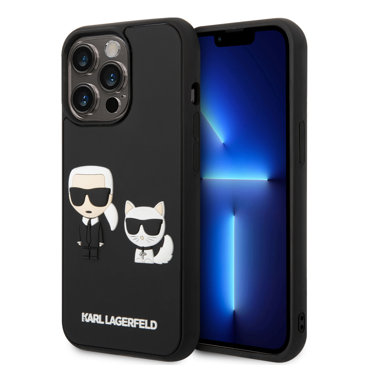 Karl Lagerfeld Karl Lagerfeld iPhone 14 Pro Hardcase Backcover - 3D Rubber K&C - Zwart