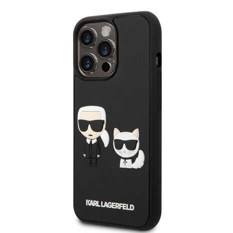 Karl Lagerfeld Karl Lagerfeld coque arrière rigide pour iPhone 14 Pro - 3D Rubber K&C - Noir Karl Lagerfeld Karl Lagerfeld coque arrière rigide pour iPhone 14 Pro - 3D Rubber K&C - Noir