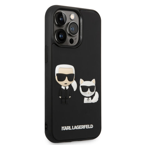 Karl Lagerfeld Karl Lagerfeld coque arrière rigide pour iPhone 14 Pro - 3D Rubber K&C - Noir Karl Lagerfeld Karl Lagerfeld coque arrière rigide pour iPhone 14 Pro - 3D Rubber K&C - Noir