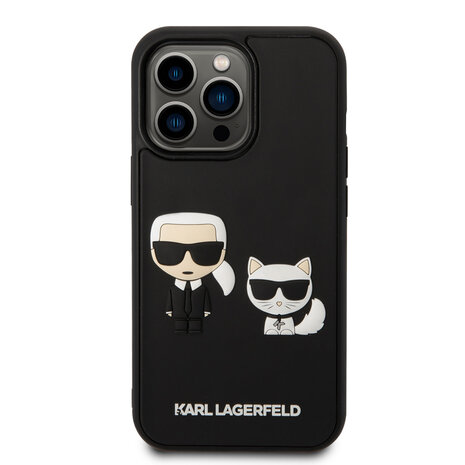 Karl Lagerfeld Karl Lagerfeld coque arrière rigide pour iPhone 14 Pro - 3D Rubber K&C - Noir Karl Lagerfeld Karl Lagerfeld coque arrière rigide pour iPhone 14 Pro - 3D Rubber K&C - Noir