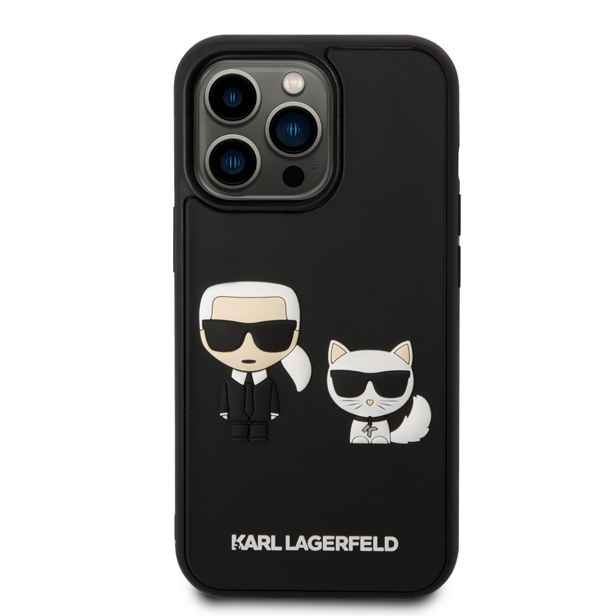 Karl Lagerfeld Karl Lagerfeld iPhone 14 Pro Hardcase Backcover - 3D Rubber K&C - Zwart, foto 3 van 6
