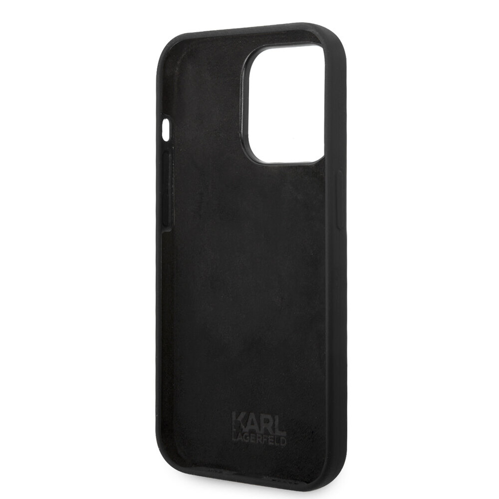 Karl Lagerfeld Karl Lagerfeld coque arrière rigide pour iPhone 14 Pro - Karl's Head - Noir Karl Lagerfeld Karl Lagerfeld coque arrière rigide pour iPhone 14 Pro - Karl's Head - Noir