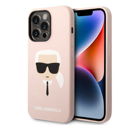 Karl Lagerfeld Karl Lagerfeld iPhone 14 Pro Hardcase Backcover - Karl's Head - Pink Karl Lagerfeld Karl Lagerfeld iPhone 14 Pro Hardcase Backcover - Karl's Head - Pink