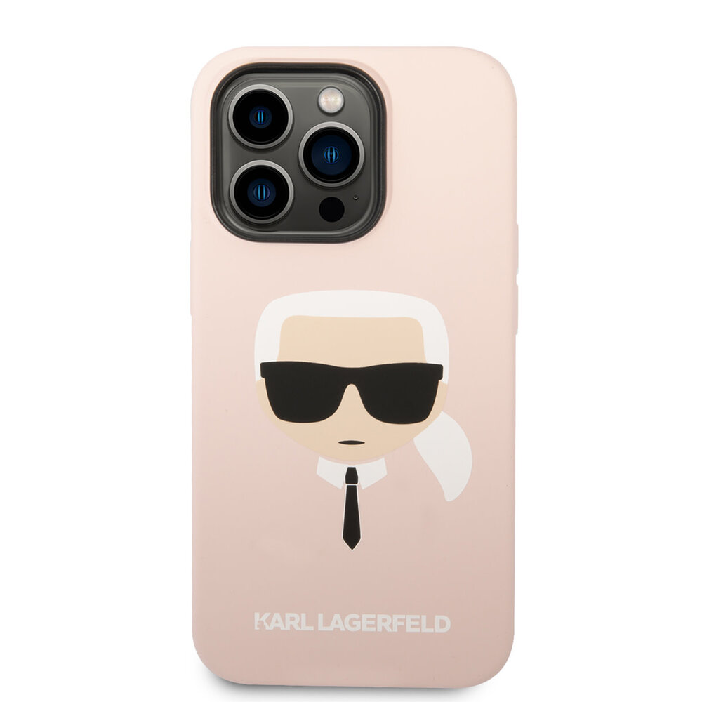 Karl Lagerfeld Karl Lagerfeld coque arrière rigide pour iPhone 14 Pro - Karl's Head - Rose Karl Lagerfeld Karl Lagerfeld coque arrière rigide pour iPhone 14 Pro - Karl's Head - Rose