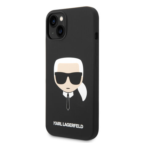 Karl Lagerfeld Karl Lagerfeld iPhone 14 & 15 Plus Hardcase Backcover - Karl's Head - Black Karl Lagerfeld Karl Lagerfeld iPhone 14 & 15 Plus Hardcase Backcover - Karl's Head - Black