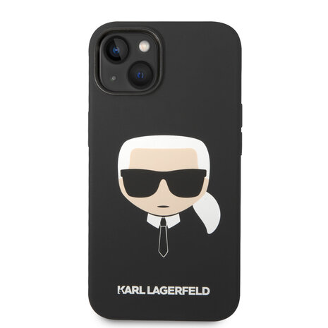 Karl Lagerfeld Karl Lagerfeld iPhone 14 & 15 Plus Hardcase Backcover - Karl's Head - Black Karl Lagerfeld Karl Lagerfeld iPhone 14 & 15 Plus Hardcase Backcover - Karl's Head - Black