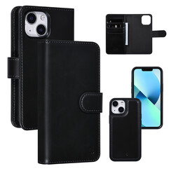 UNIQ Accessory iPhone 13 Mini Noir Porte-cartes type livre et couverture arrière - fermeture magnétique