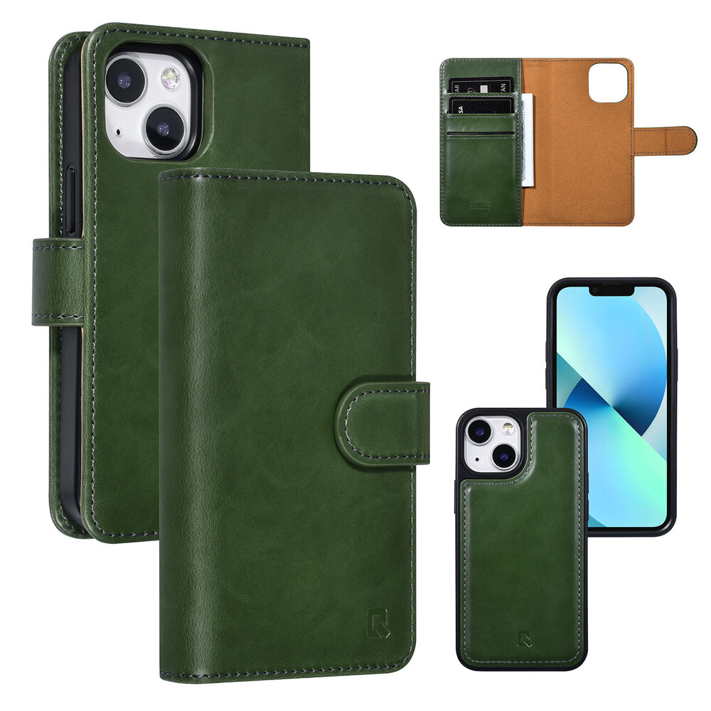 UNIQ Accessory UNIQ Accessory 2 in 1 Groen iPhone 13 Mini Booktype en Backcover Pasjeshouder - Magneetsluiting UNIQ Accessory UNIQ Accessory 2 in 1 Groen iPhone 13 Mini Booktype en Backcover Pasjeshouder - Magneetsluiting