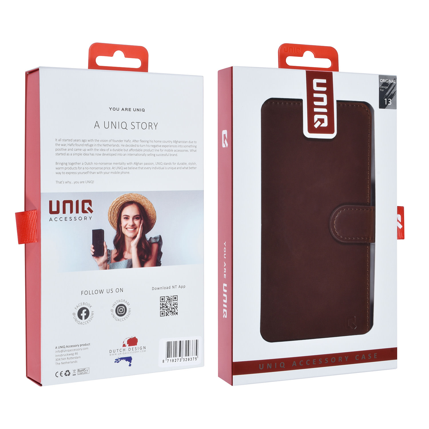 UNIQ Accessory UNIQ Accessory 2 in 1 Bruin iPhone 13 & 14 Booktype en Backcover Pasjeshouder - Magneetsluiting, foto 6 van 6