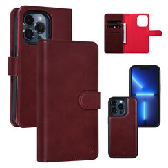 UNIQ Accessory 2 in 1  Rood iPhone 13 Pro Booktype en Backcover Pasjeshouder - Magneetsluiting