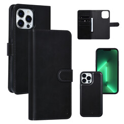 UNIQ Accessory iPhone 13 Pro Max Noir Porte-cartes type livre et couverture arrière - fermeture magnétique