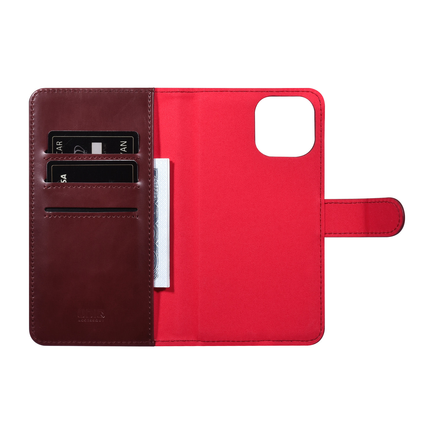 UNIQ Accessory UNIQ Accessory iPhone 14 & 13 Book Case hoesje Pasjeshouder - Rood, foto 4 van 6