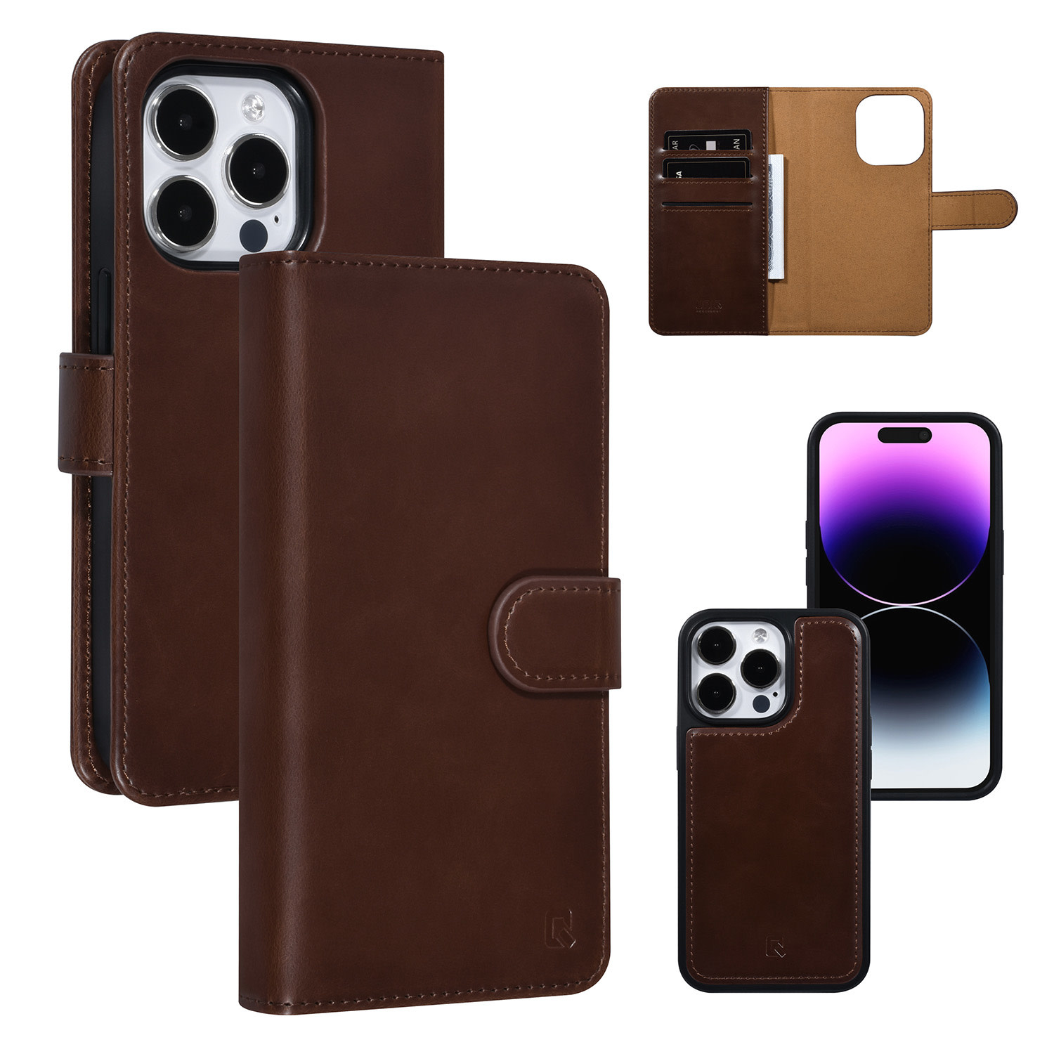 UNIQ Accessory UNIQ Accessory iPhone 14 Pro Book Case hoesje Pasjeshouder - Bruin