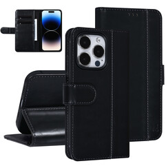 UNIQ Accessory Zwart iPhone 14 Pro Booktype Pasjeshouder voor 3 pasjes - Magneetsluiting