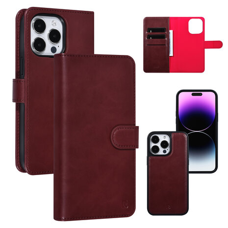 UNIQ Accessory UNIQ Accessory iPhone 14 Pro Max Book type case - Card holder - Red UNIQ Accessory UNIQ Accessory iPhone 14 Pro Max Book type case - Card holder - Red