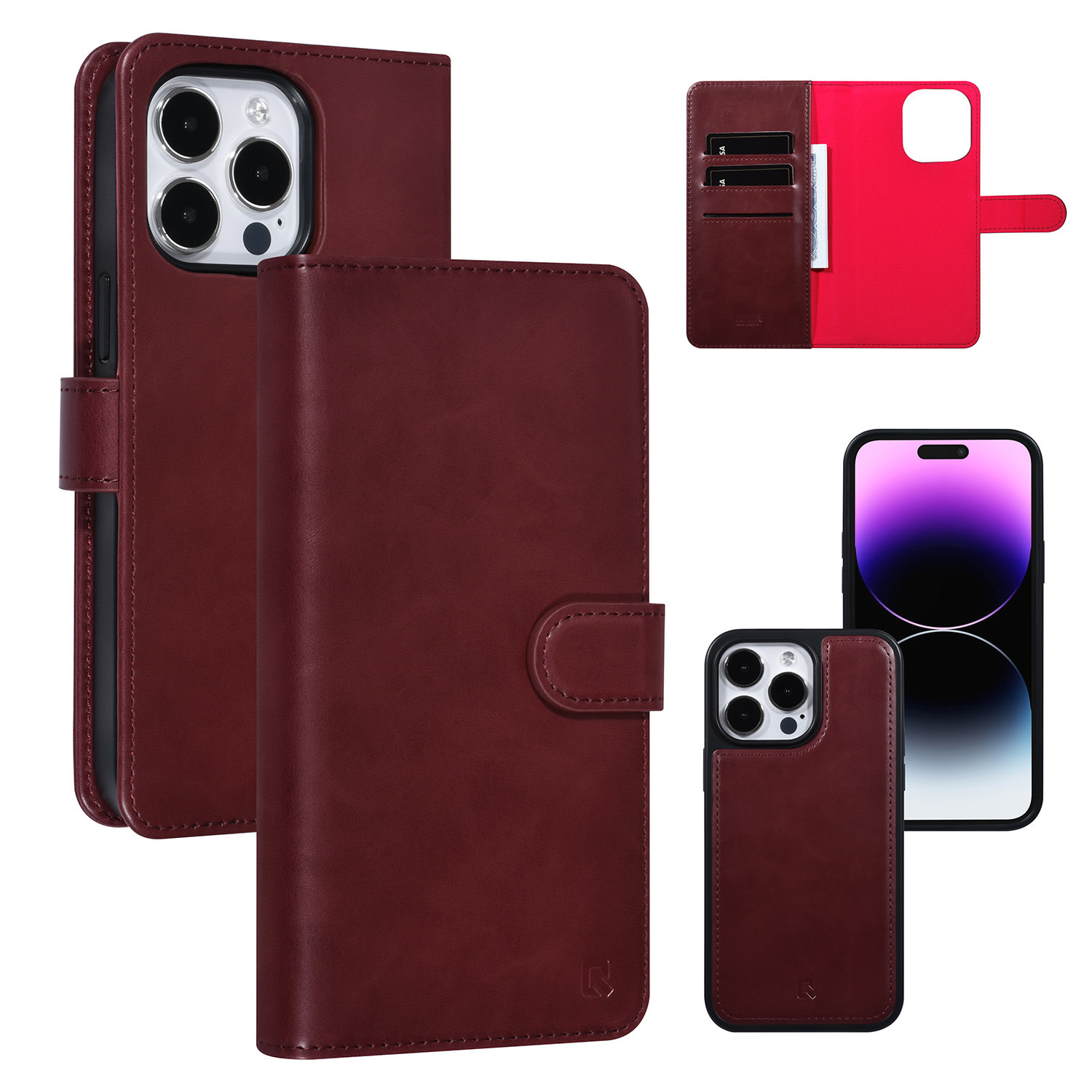 UNIQ Accessory UNIQ Accessory iPhone 14 Pro Max Book Case hoesje Pasjeshouder - Rood