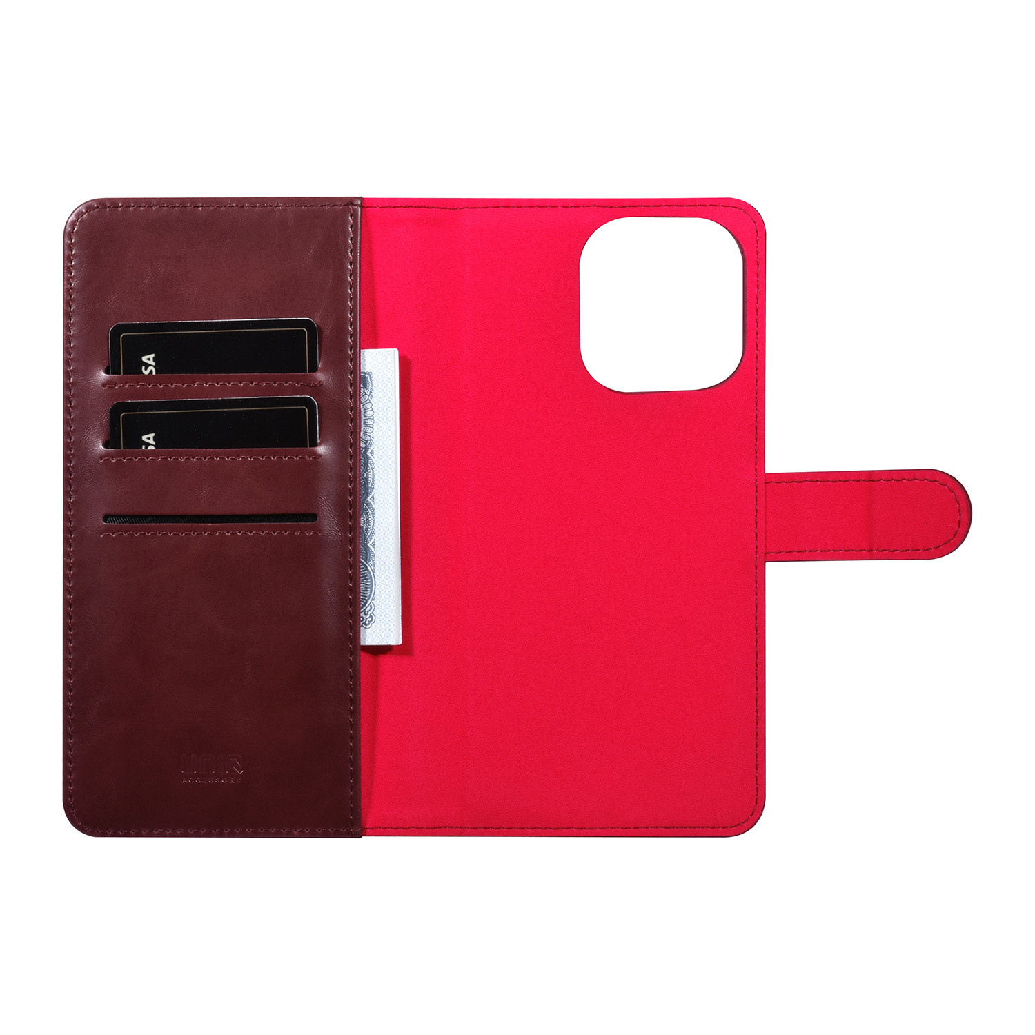 UNIQ Accessory UNIQ Accessory iPhone 14 Pro Max Book Case hoesje Pasjeshouder - Rood, foto 5 van 6