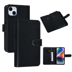 UNIQ AccessoryiPhone 14 & 13 Noir Porte-cartes Booktype pour 9 cartes - Fermeture magnetique