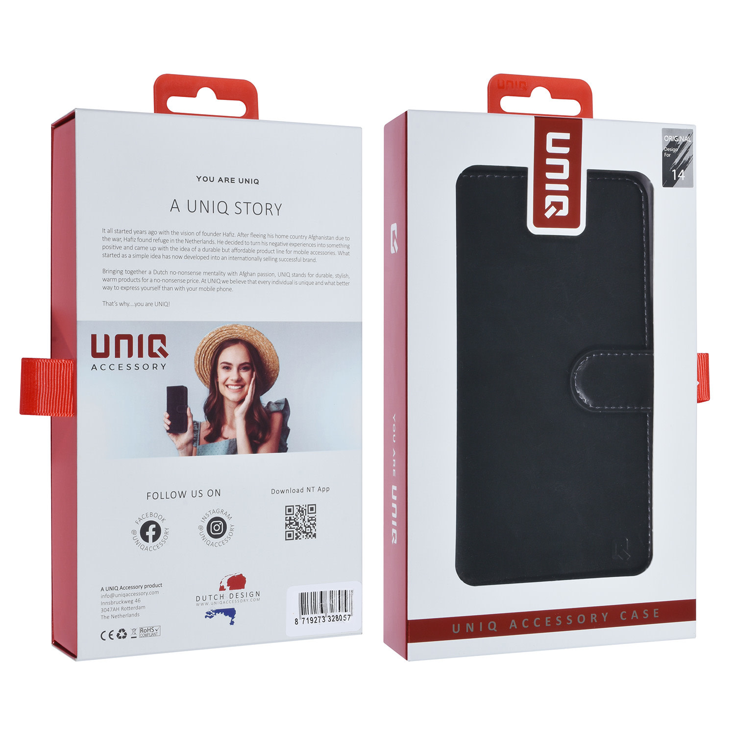 UNIQ Accessory UNIQ Accessory Zwart iPhone 14 & 13 Booktype Pasjeshouder voor 9 pasjes - Magneetsluiting, foto 5 van 5