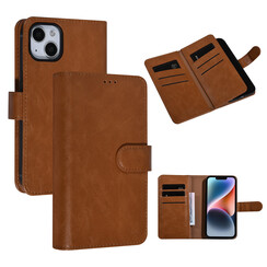UNIQ AccessoryiPhone 14 & 13 Marron Porte-cartes Booktype pour 9 cartes - Fermeture magnetique
