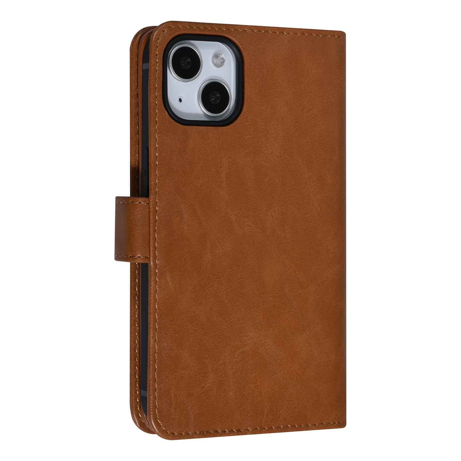 UNIQ Accessory UNIQ Accessory Bruin iPhone 14 & 13 Booktype Pasjeshouder voor 9 pasjes - Magneetsluiting, foto 3 van 5