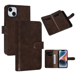 UNIQ Accessory DonkerBruin iPhone 14 & 13 Booktype Pasjeshouder voor 9 pasjes - Magneetsluiting