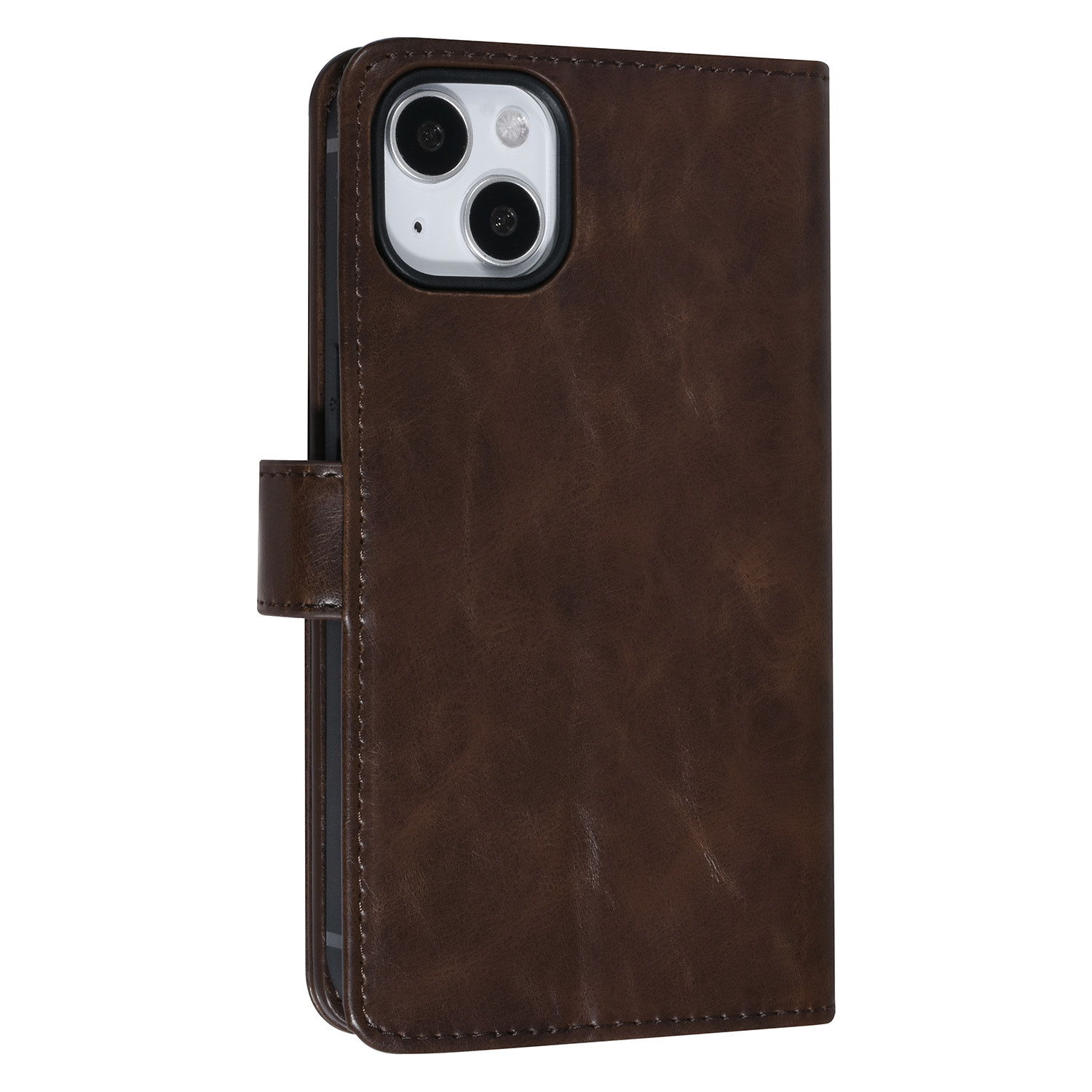 UNIQ Accessory UNIQ Accessory DonkerBruin iPhone 14 & 13 Booktype Pasjeshouder voor 9 pasjes - Magneetsluiting, foto 3 van 5