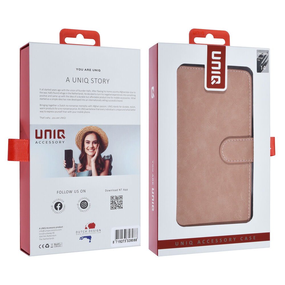 UNIQ Accessory UNIQ Accessory iPhone 14 & 13 Pink Booktype Card holder for 9 cards - Magnetic closure UNIQ Accessory UNIQ Accessory iPhone 14 & 13 Pink Booktype Card holder for 9 cards - Magnetic closure