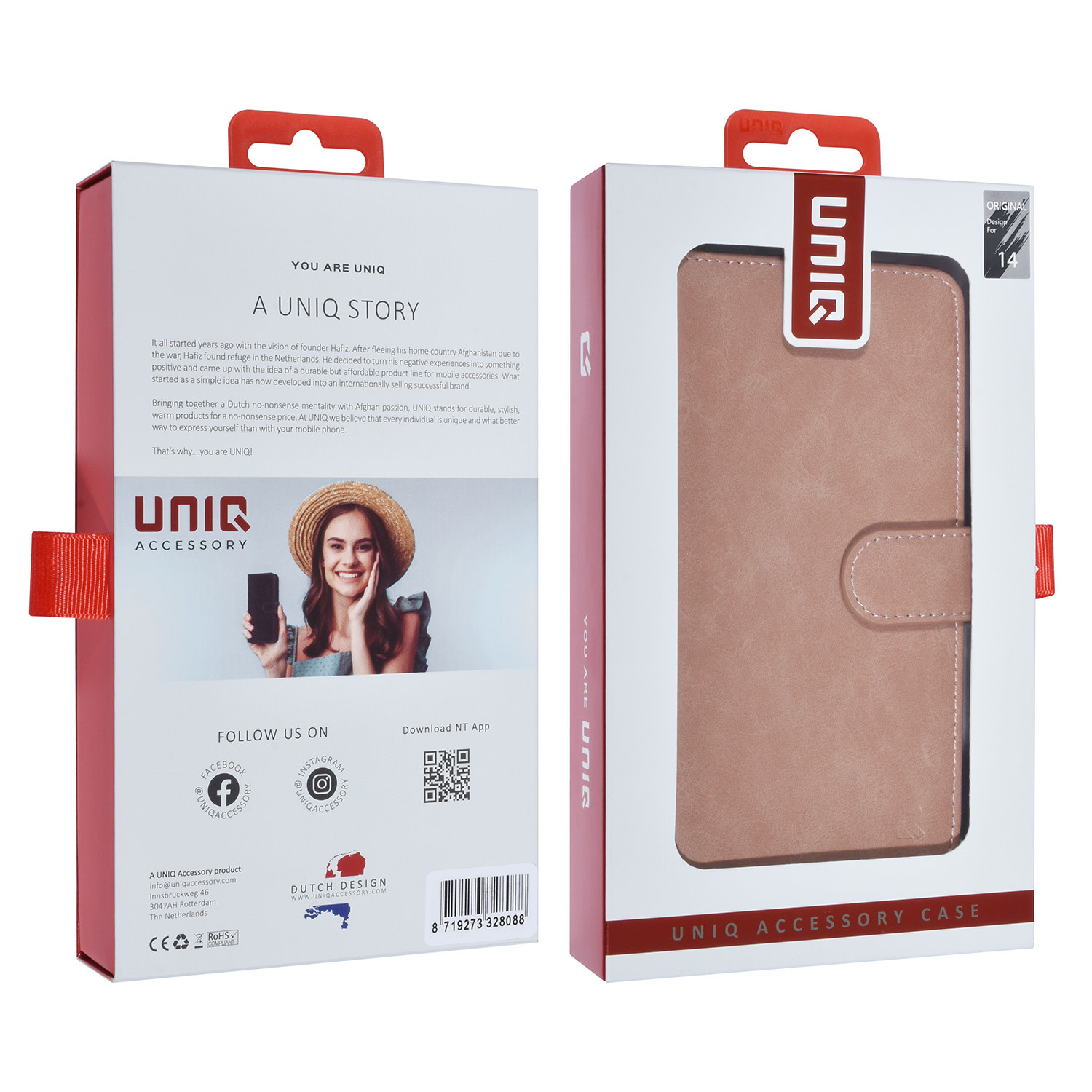 UNIQ Accessory UNIQ Accessory Roze iPhone 14 & 13 Booktype Pasjeshouder voor 9 pasjes - Magneetsluiting, foto 5 van 5