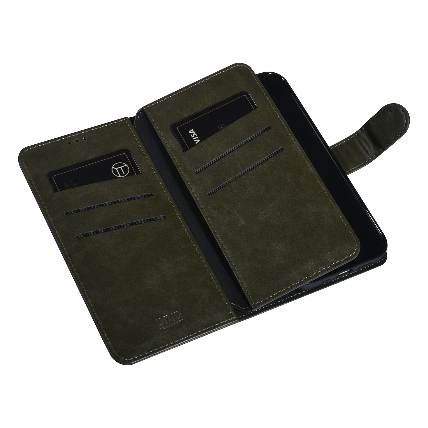 UNIQ Accessory UNIQ Accessory DonkerGroen iPhone 14 & 13 Booktype Pasjeshouder voor 9 pasjes - Magneetsluiting, foto 3 van 5