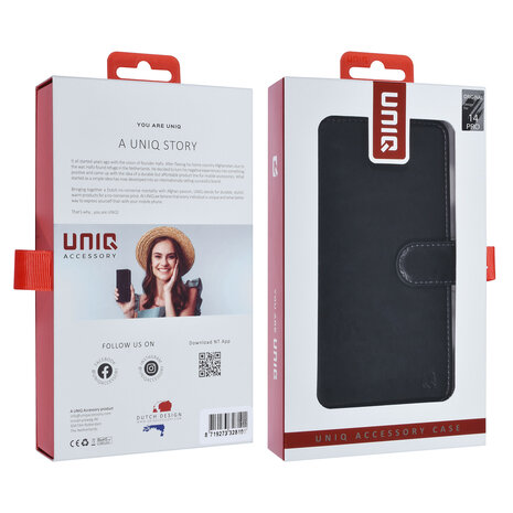 UNIQ Accessory UNIQ Accessory iPhone 14 Pro Black Booktype Card holder for 9 cards - Magnetic closure UNIQ Accessory UNIQ Accessory iPhone 14 Pro Black Booktype Card holder for 9 cards - Magnetic closure