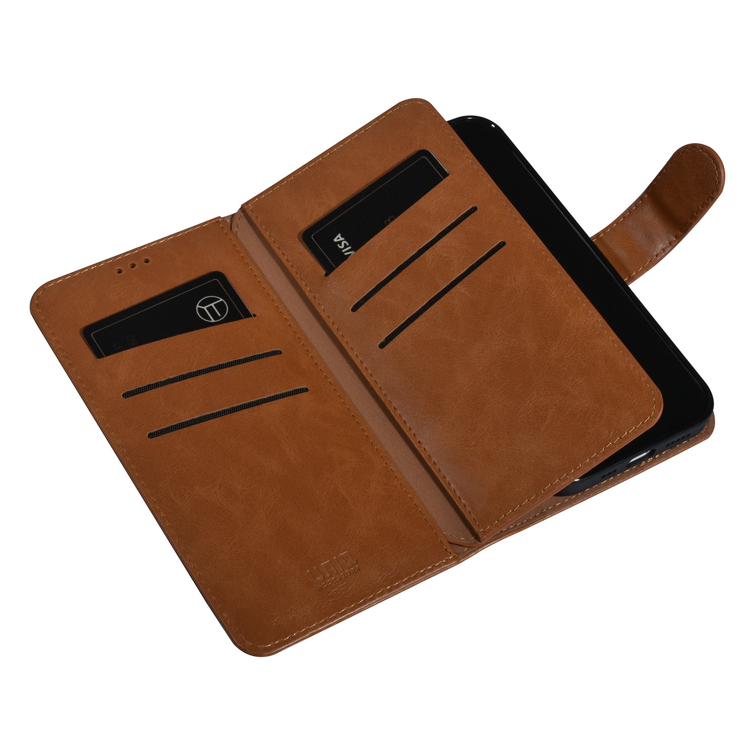 UNIQ Accessory UNIQ Accessory Bruin iPhone 14 Pro Booktype Pasjeshouder voor 9 pasjes - Magneetsluiting, foto 4 van 5