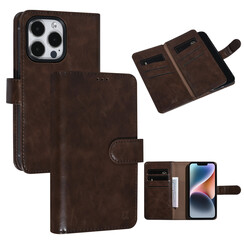 UNIQ Accessory DonkerBruin iPhone 14 Pro Booktype Pasjeshouder voor 9 pasjes - Magneetsluiting
