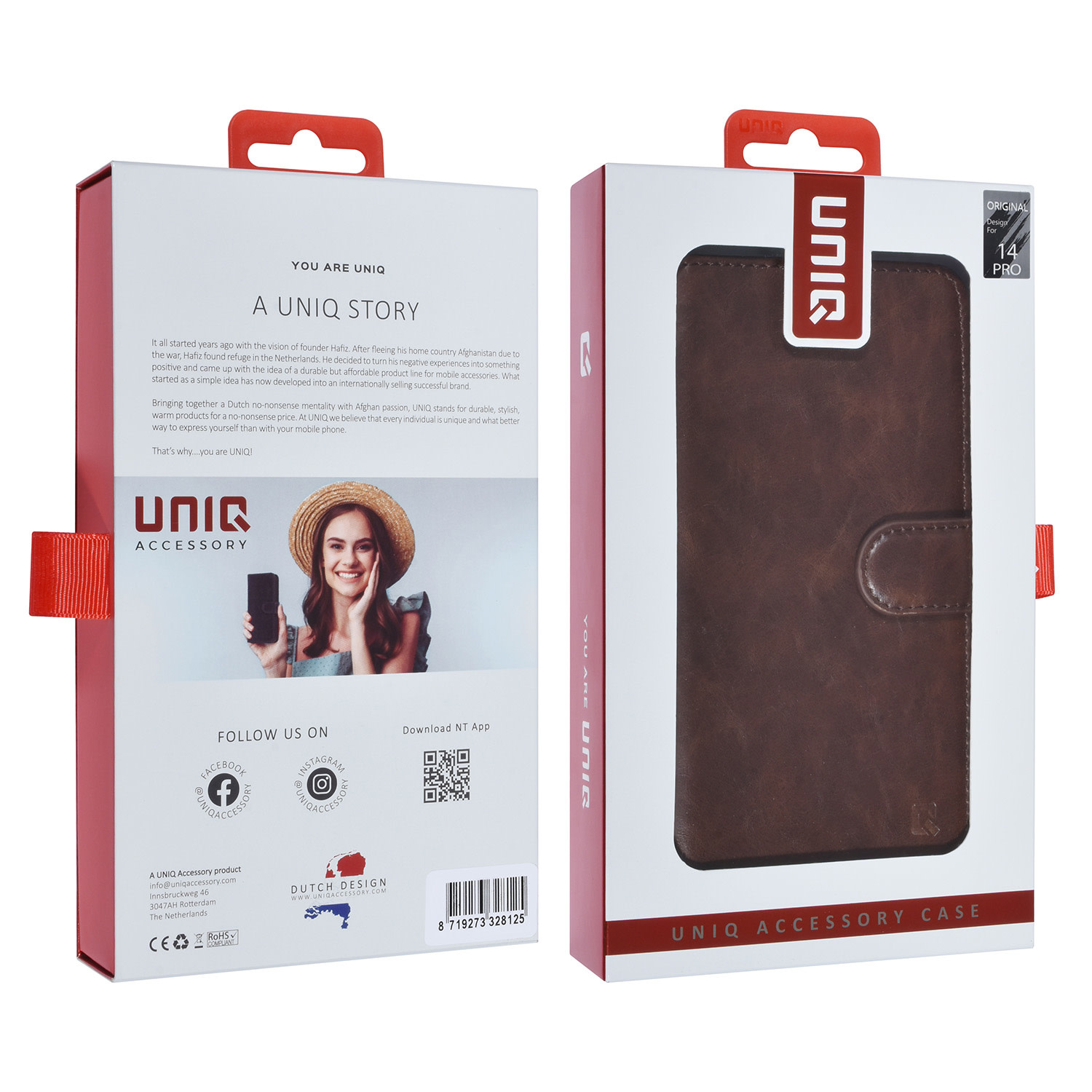 UNIQ Accessory UNIQ Accessory DonkerBruin iPhone 14 Pro Booktype Pasjeshouder voor 9 pasjes - Magneetsluiting, foto 5 van 5