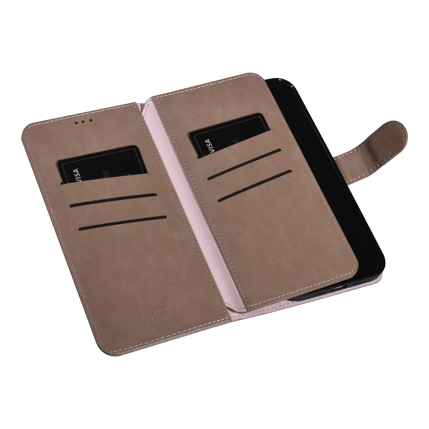 UNIQ Accessory UNIQ Accessory Roze iPhone 14 & 15 Plus Booktype Pasjeshouder voor 9 pasjes - Magneetsluiting, foto 4 van 5