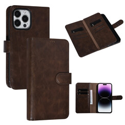 UNIQ AccessoryiPhone 14 Pro Max Marron foncé Porte-cartes Booktype pour 9 cartes - Fermeture magnétique