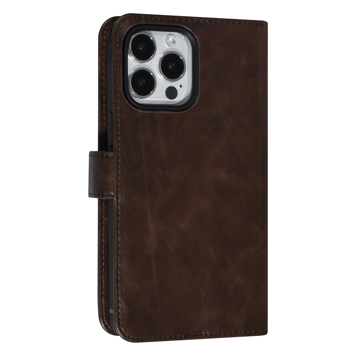 UNIQ Accessory UNIQ Accessory DonkerBruin iPhone 14 Pro Max Booktype Pasjeshouder voor 9 pasjes - Magneetsluiting, foto 3 van 5