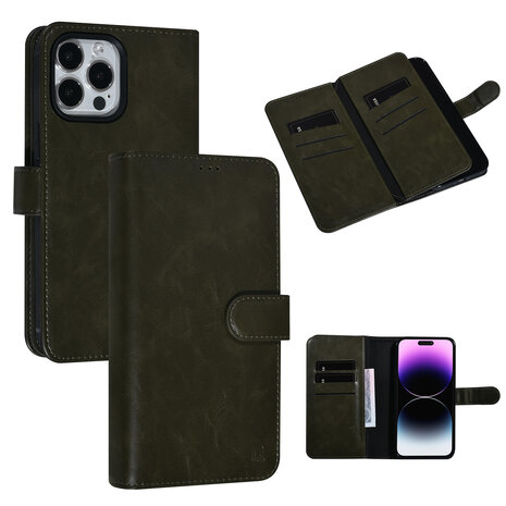 UNIQ Accessory UNIQ Accessory iPhone 14 Pro Max - Dunkelgrün Booktype Kartenhalter für 9 Karten - Magnetverschluss UNIQ Accessory UNIQ Accessory iPhone 14 Pro Max - Dunkelgrün Booktype Kartenhalter für 9 Karten - Magnetverschluss