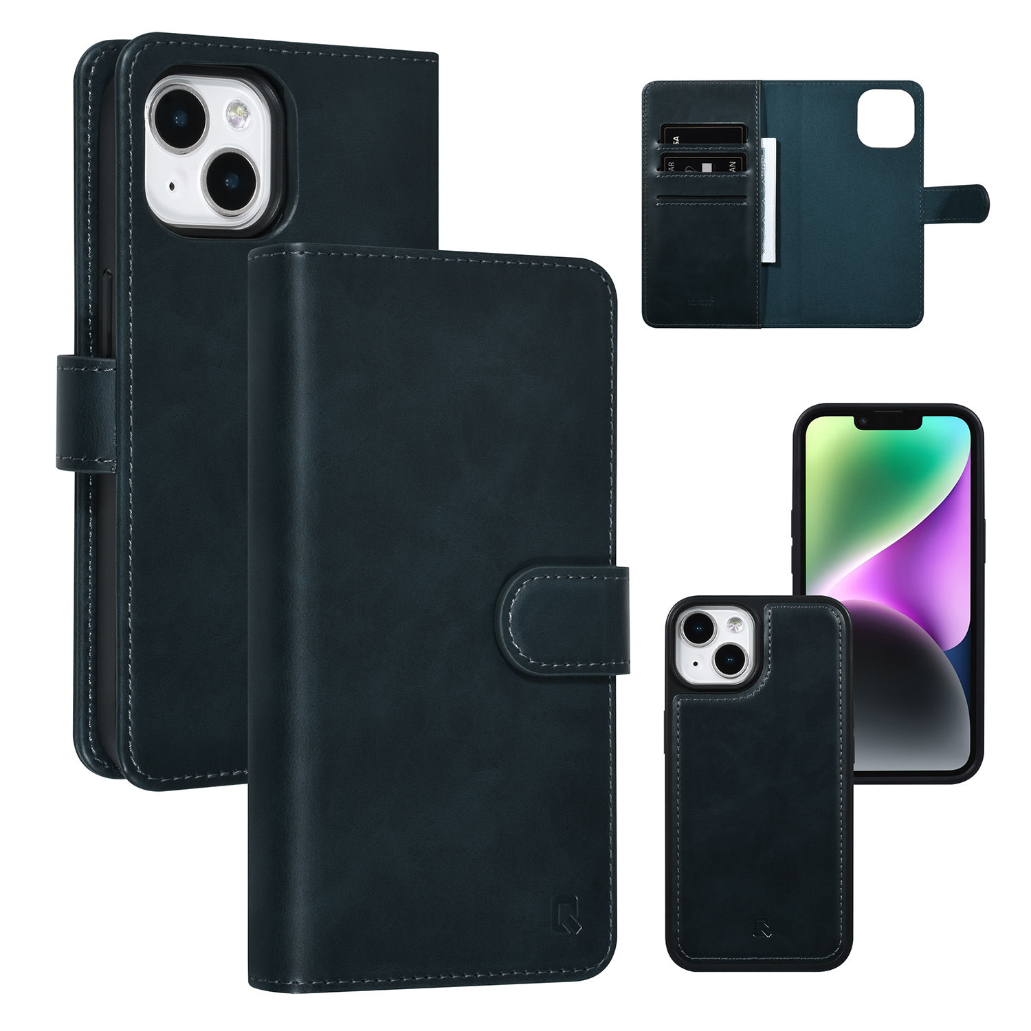 UNIQ Accessory UNIQ Accessory 2 in 1 Blauw iPhone 14 & 15 Plus Booktype en Backcover Pasjeshouder - Magneetsluiting